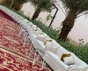 طاولات مع كراسي ملبس استرتش
